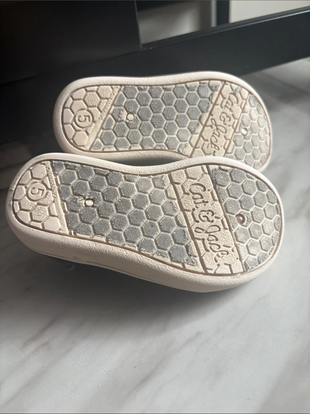Cat & Jack Black Canvas Kids Sneakers with Cream Soles and Lime Heel Tab